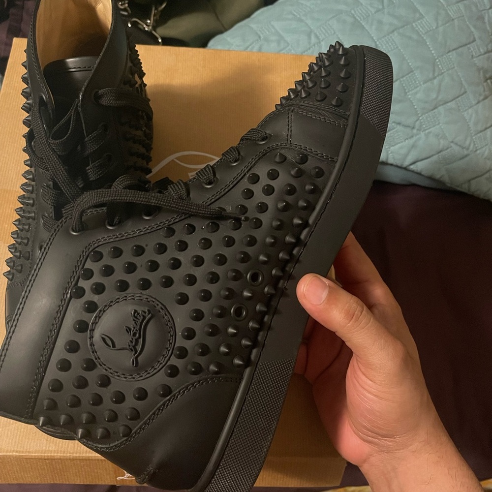 Christian Louboutin Black Spike Sneakers Men’s Size 10